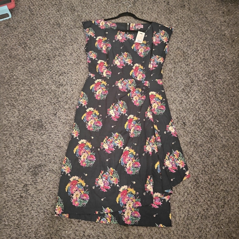 NWT What Katie Did Anne Sarong Dress Dark Floral US 14